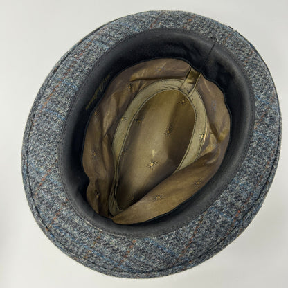 Vintage Matt Andrews Fedora Hat Mens 6 5/8 Gray Tweed Plaid 50s 60s