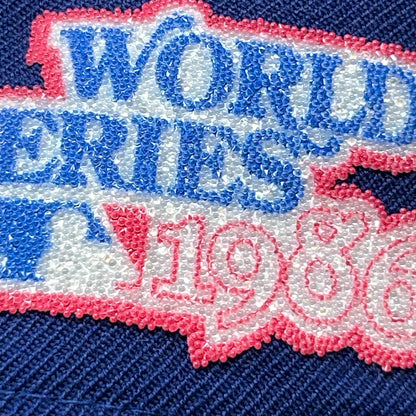 New York NY Mets 1986 WS Hat Baseball Cap Swarovski New Era Blue Fitted 7 1/2