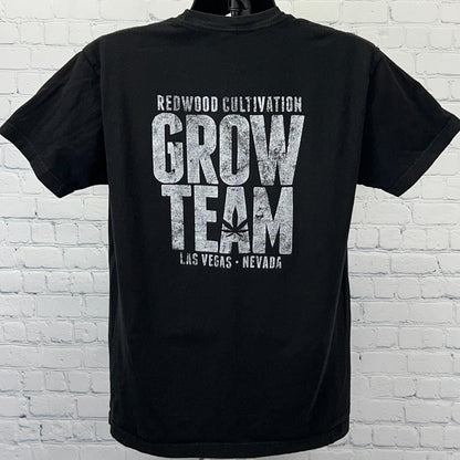 Redwood Cultivation Grow Team T Shirt L Large Black Cannabis Weed Marijuana Tee