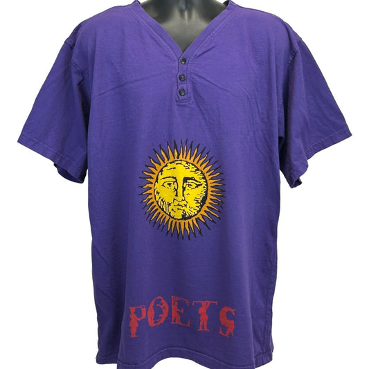 Rag Poets Sun Face Vintage 90s T Shirt XL Poetry Purple Made In USA Tee