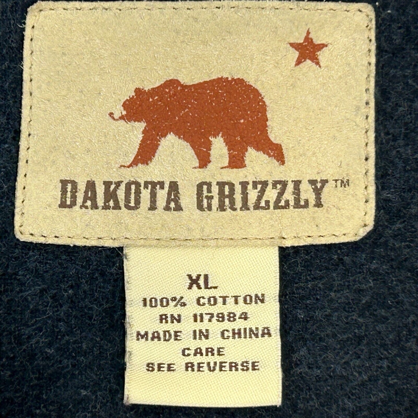 Dakota Grizzly 法兰绒珍珠按扣前襟衬衫 XL X-Large LS 男款蓝色