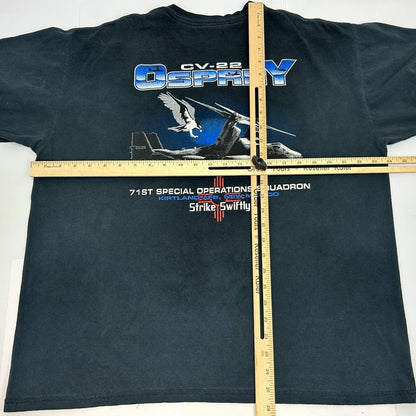 Camiseta Osprey CV-22, talla extra grande, 71.º escuadrón de operaciones especiales, USAF, para hombre, color negro