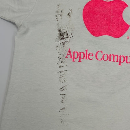 Vintage Scrub Shirt Scramble T Shirt Mens M Medium White Apple Computer Peoria