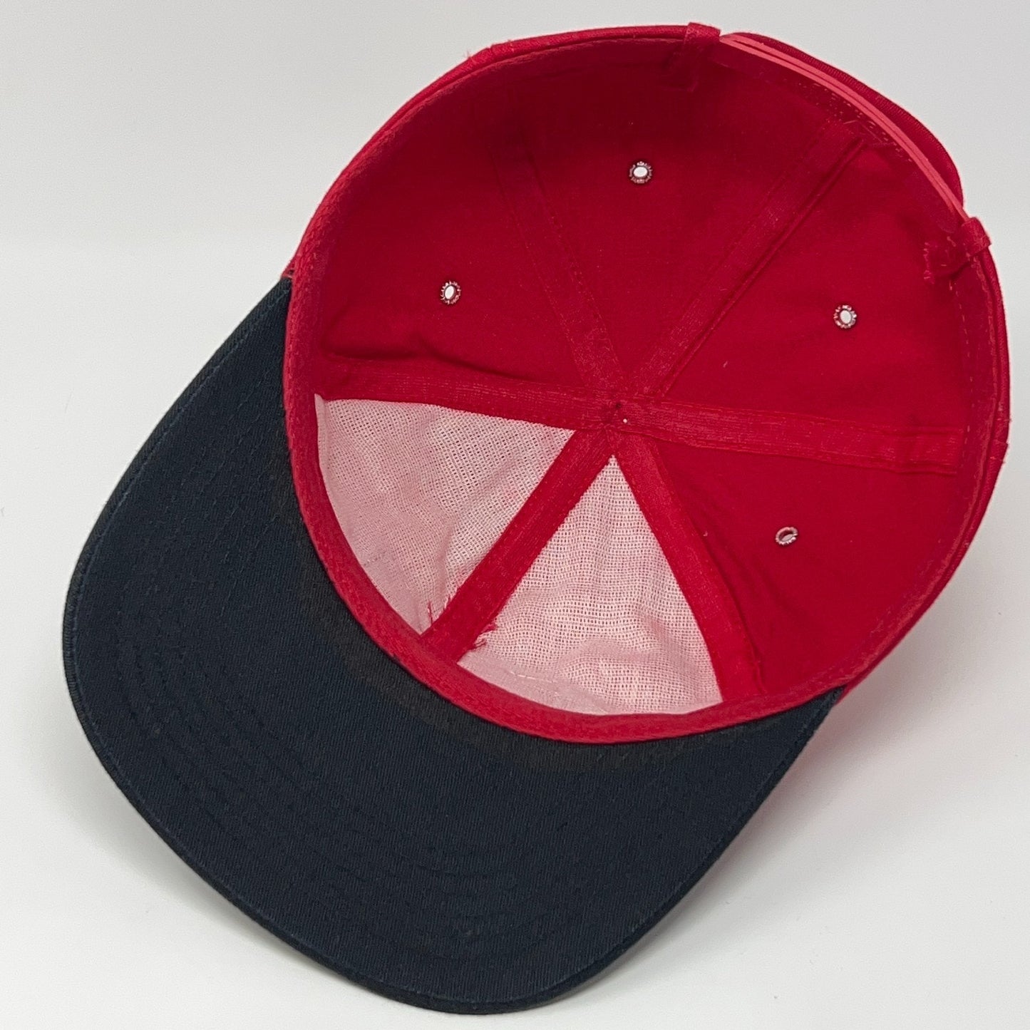Vintage 90s Burlington Route Hat Baseball Cap Railroad Train CB&Q Snapback Red