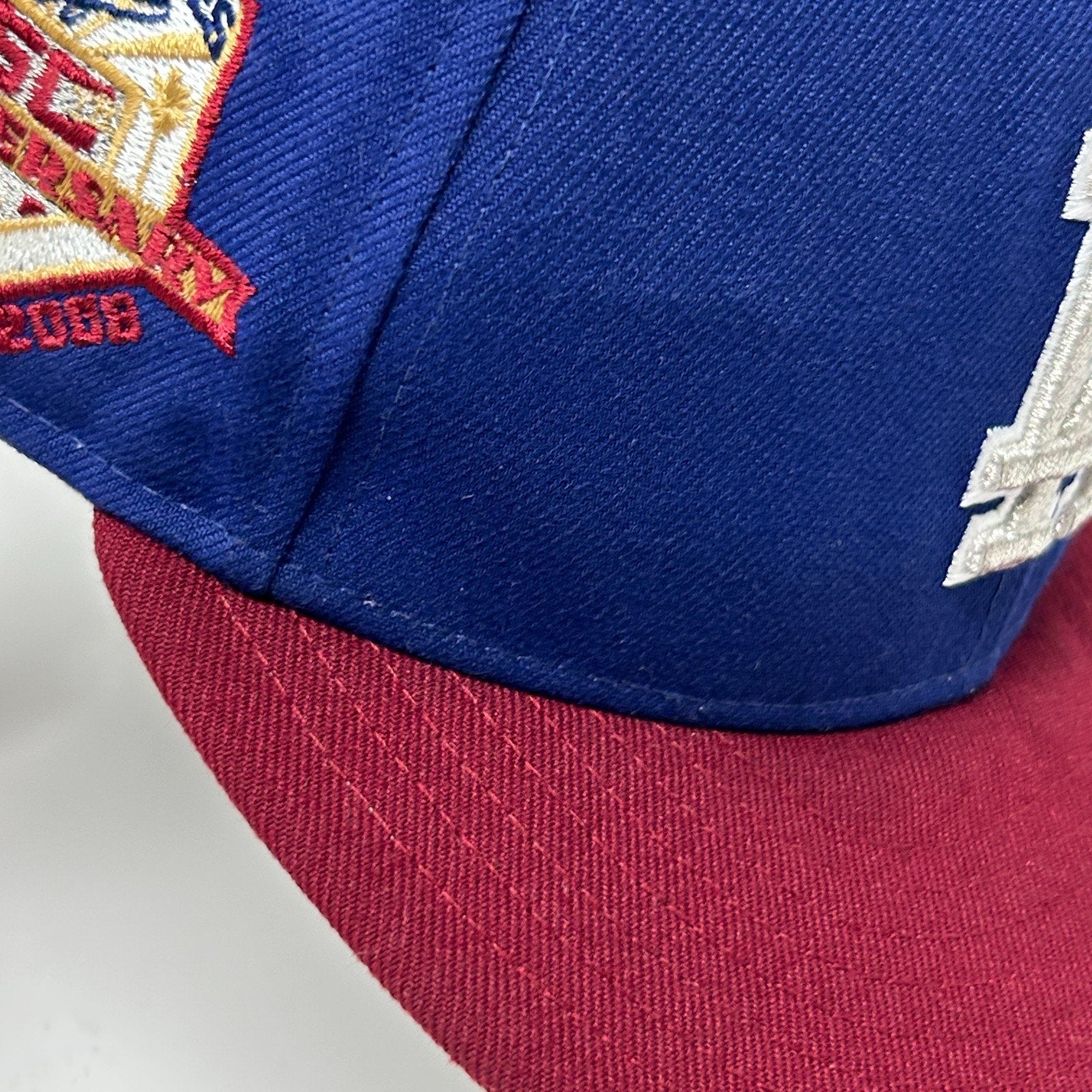Los Angeles LA Dodgers 50th Anniv Hat Baseball Cap Blue New Era MLB Fitted 7 1/8 - Neon Vintage