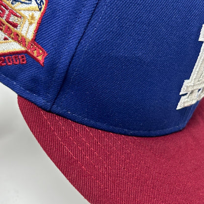 Los Angeles LA Dodgers 50th Anniv Hat Baseball Cap Blue New Era MLB Fitted 7 1/8 - Neon Vintage