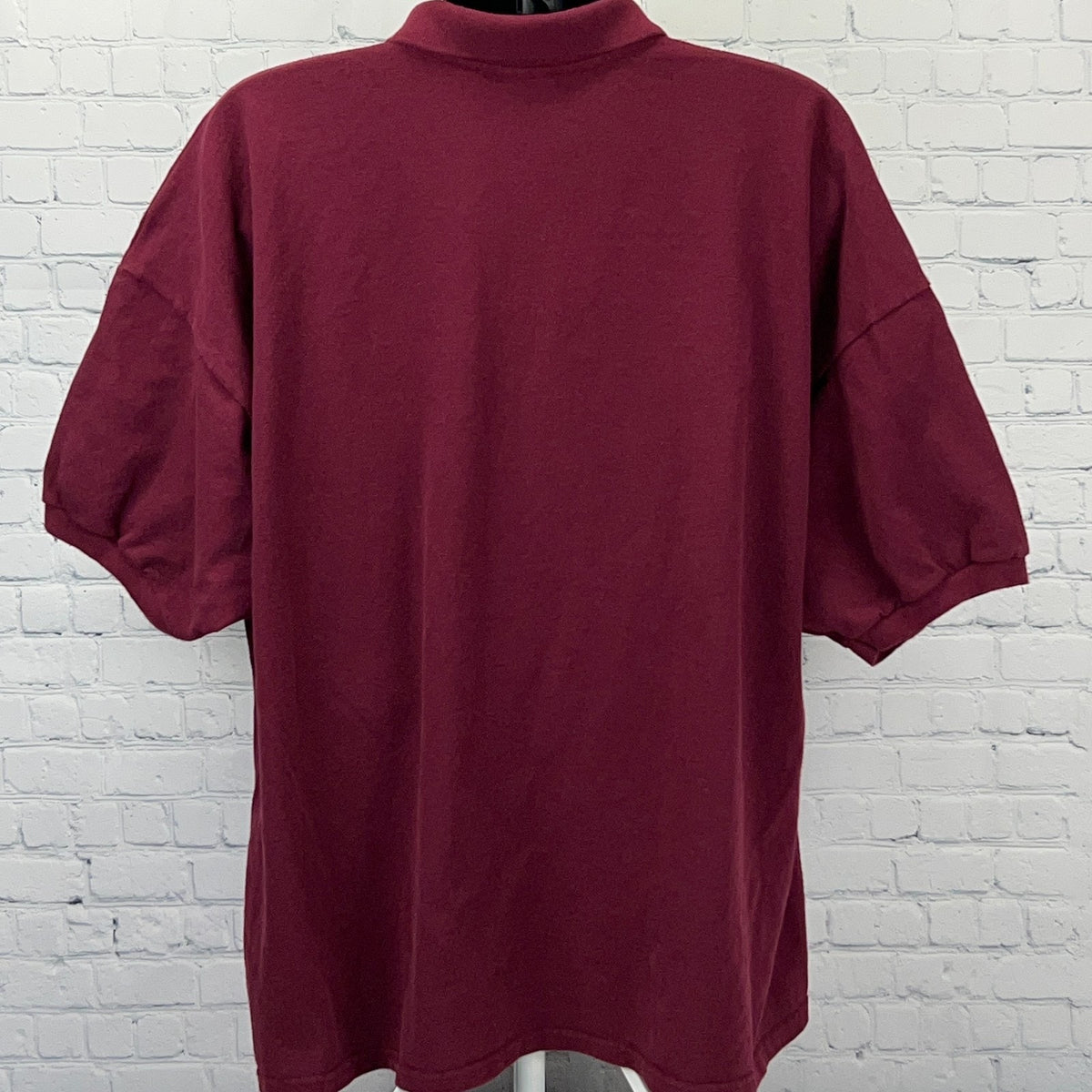 Vintage Y2K Virginia Tech VT Hokies Monogram Club Polo Shirt 3XL XXXL Maroon Red