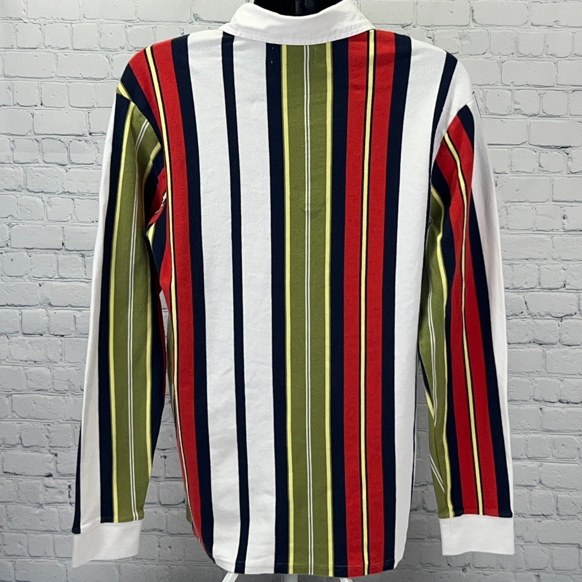 PacSun Los Angeles Rugby Polo L Large Striped Long Sleeve Cotton Collared Shirt