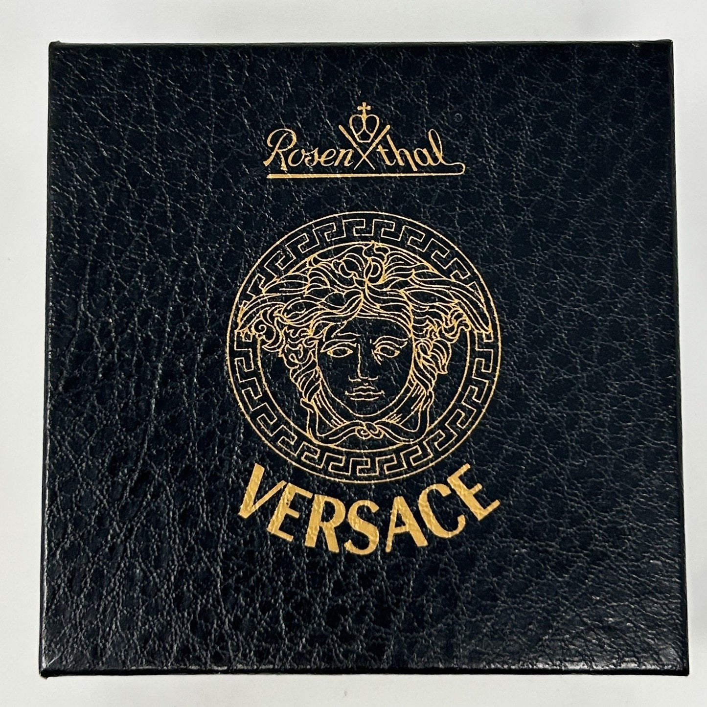 Versace x Rosenthal Blown Glass Paperweight Medusa Iridescent Opalescent White