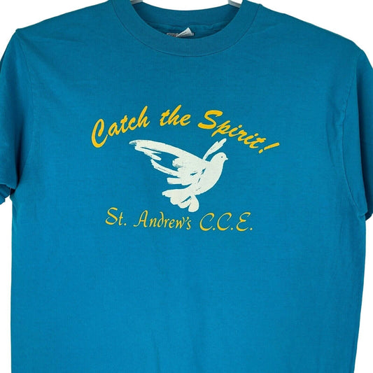 St Andrews Church CCE Vintage 80s T Shirt Catholic Lutheran Religion Dove Large