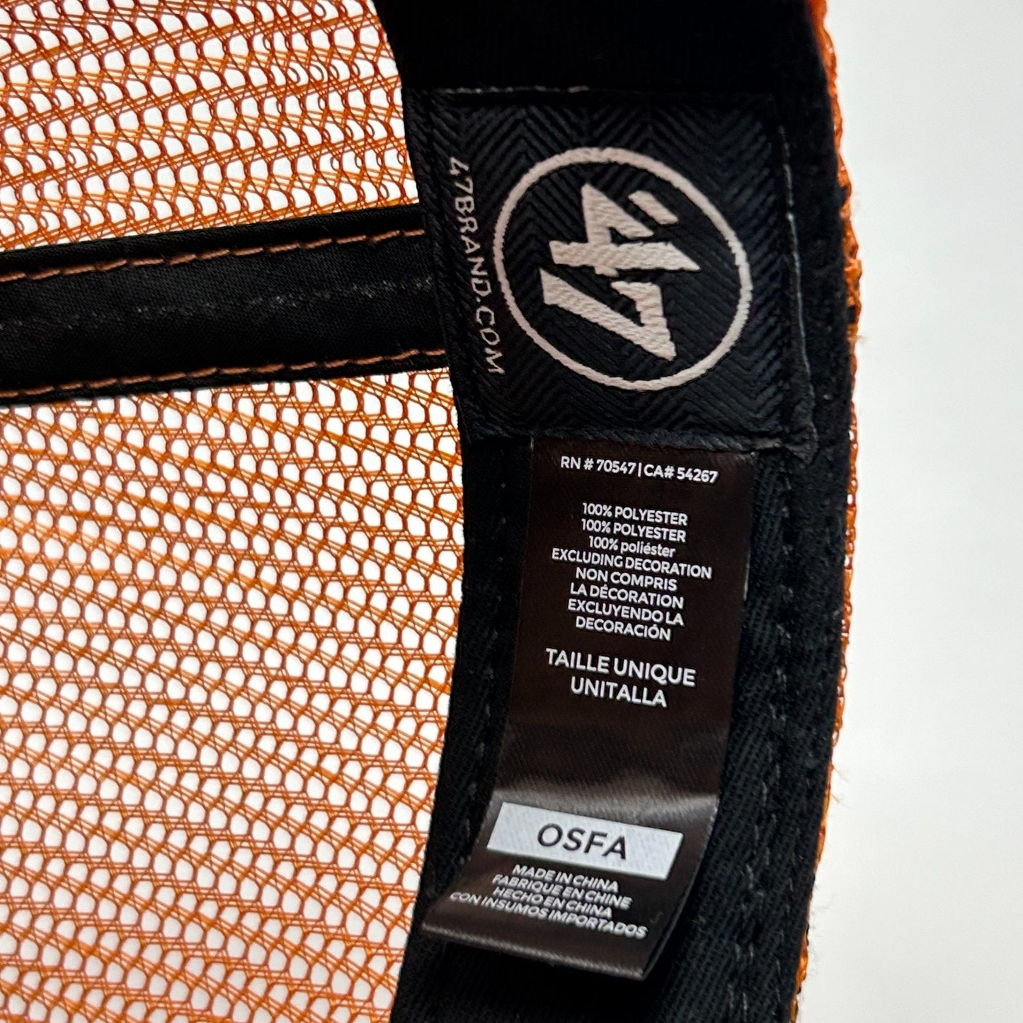 Los Angeles LA Dodgers Trucker Hat Baseball Cap 47 Brand Mesh Snapback Orange