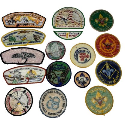 Lot of 15 Boy Scout BSA Patches Vintage 80s Chief Seattle Mataguay San Diego LDS