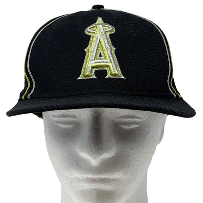 Los Angeles Angels Wool Hat MLB Gold Silver New Era 59Fifty Baseball Cap 7 1/2