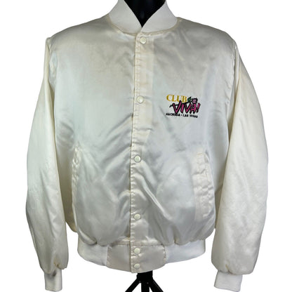 Hacienda Casino Vintage 90s Satin Jacket Large Las Vegas Club Viva Mens White