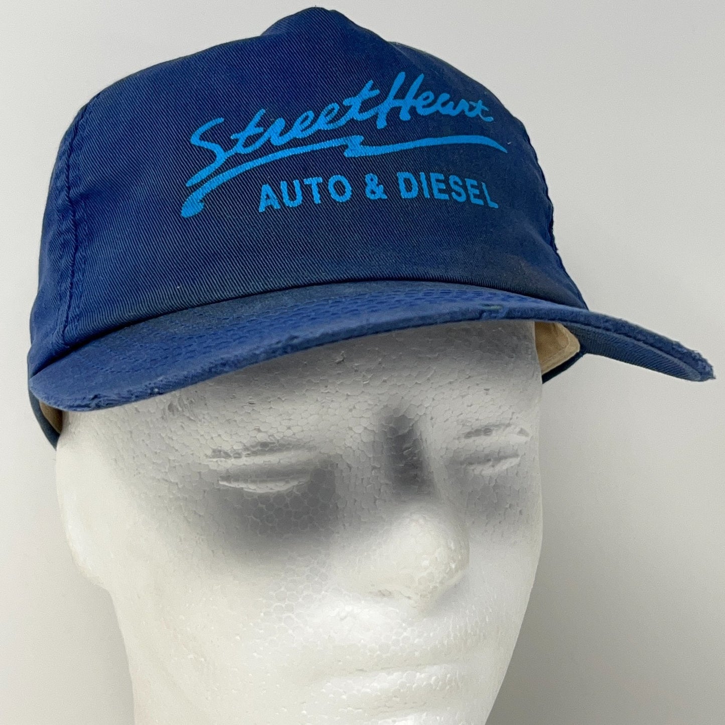 Vintage 90s Street Heart Auto and Diesel Hat Baseball Cap 5 Panel Snapback Blue