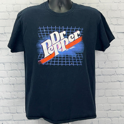 Dr Pepper Retro Space Graph T Shirt Soda Pop Cola Pop Short Sleeve Black L Large