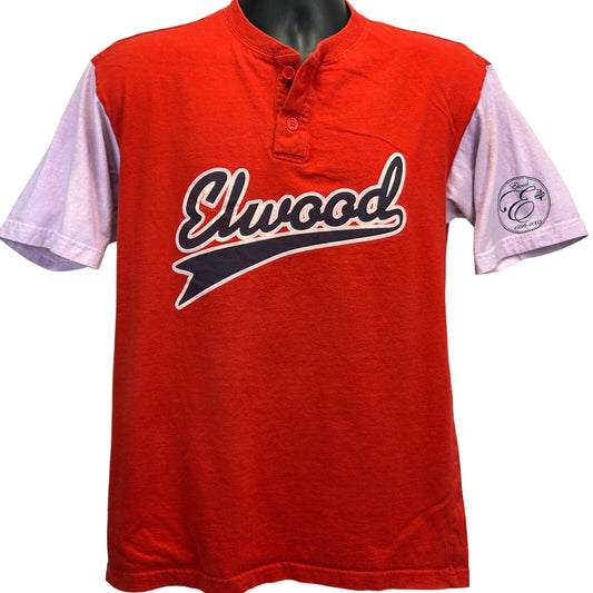 Elwood Clothing Vintage Y2Ks Henley T Shirt Medium 2003 Streetwear USA Mens Red