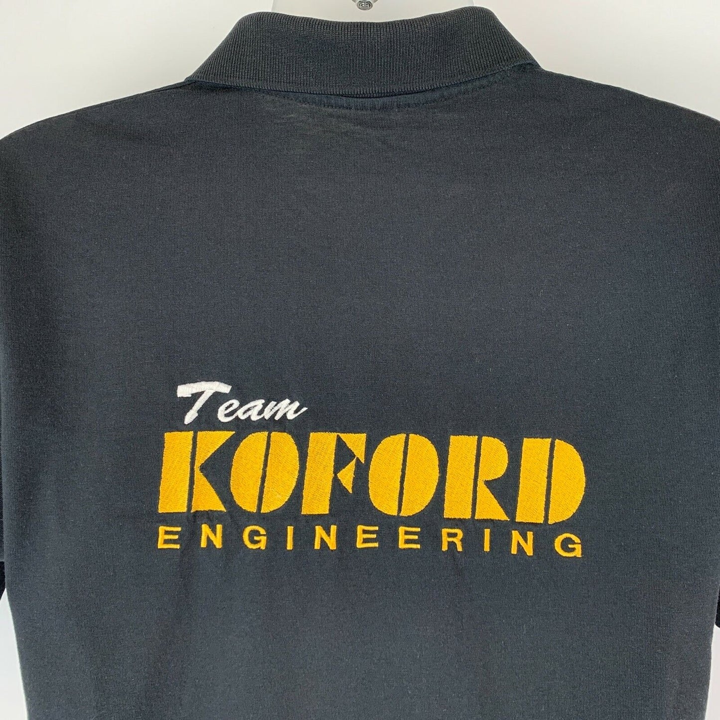 Koford Engineering 老虎机车复古 90 年代 Polo 衫 大型赛车 男式 黑色