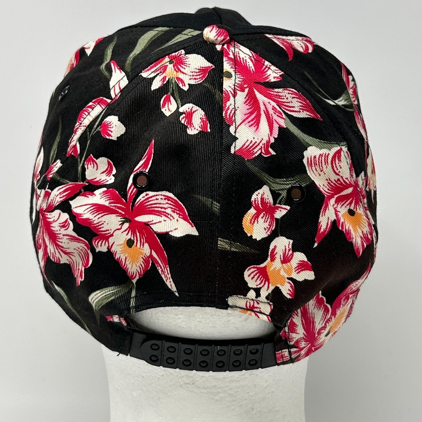 Vintage 80s Seagate Floral Hat Cap Computers Technology Hawaiian Snapback Black