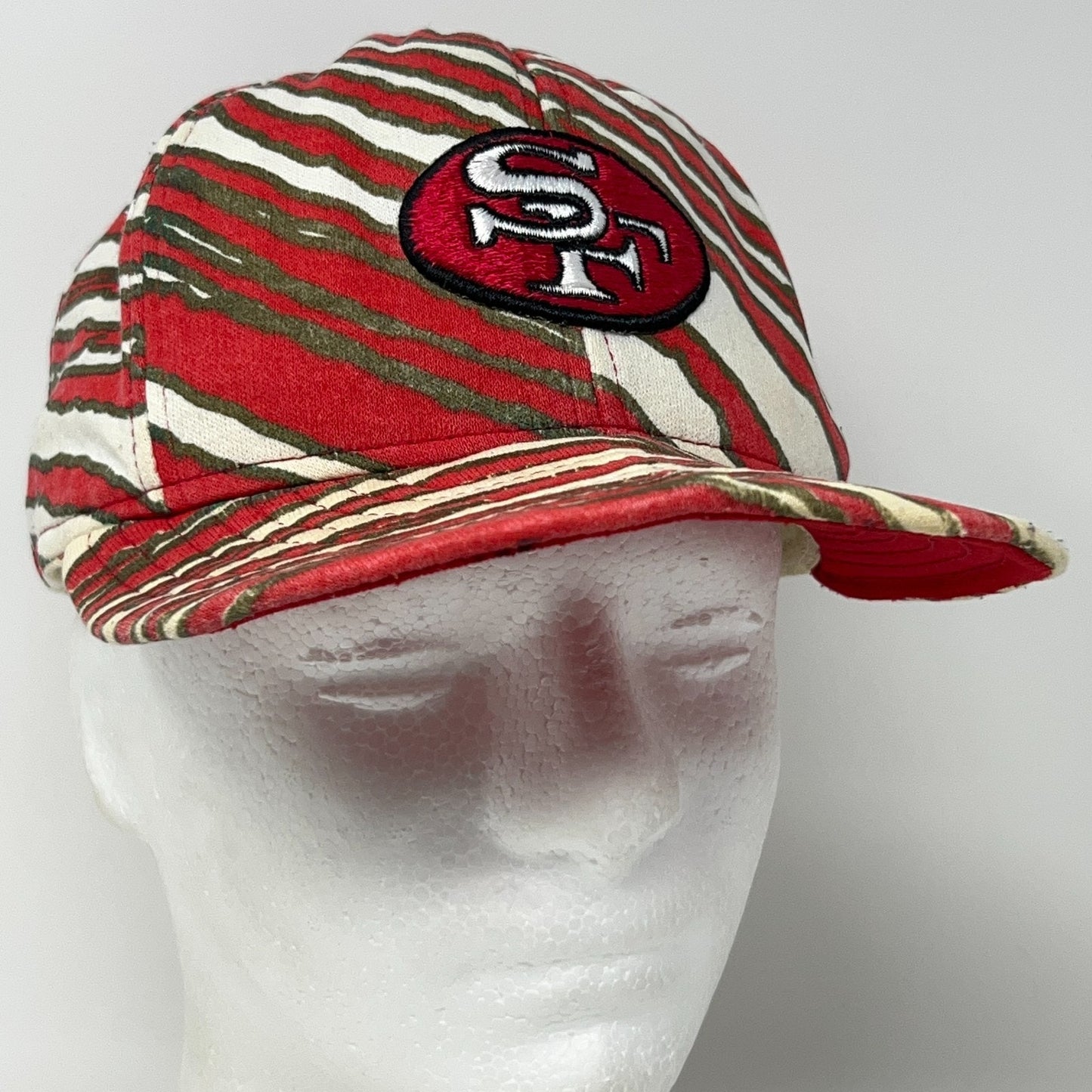 Vintage 90s Zubaz San Francisco SF 49ers Hat Baseball Cap Red Official Snapback