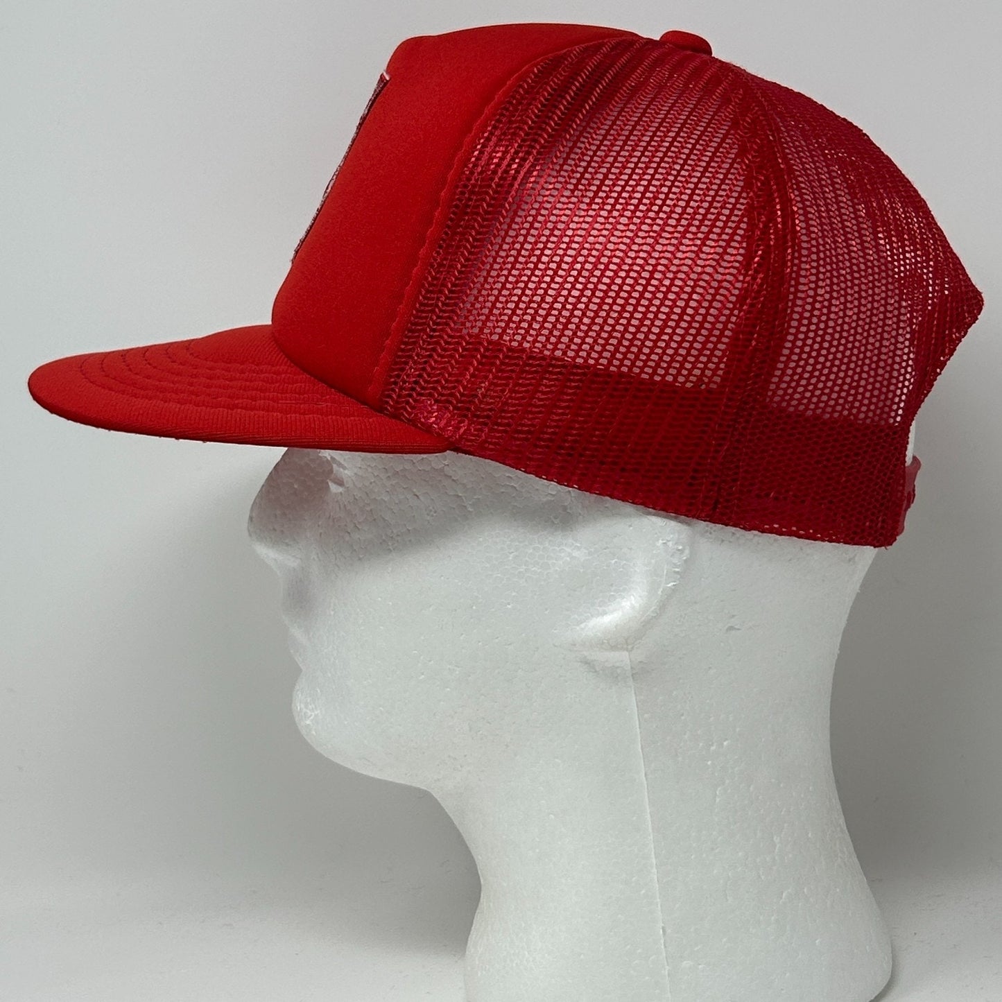 Vintage 80s Canadian Trucker Hat Baseball Cap Red Canada Maple Leaf Snapback