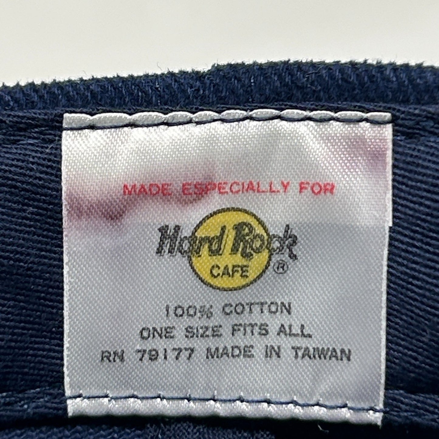 Vintage 90s Hard Rock Cafe Las Vegas Hat Baseball Cap 6 Panel Strapback Blue