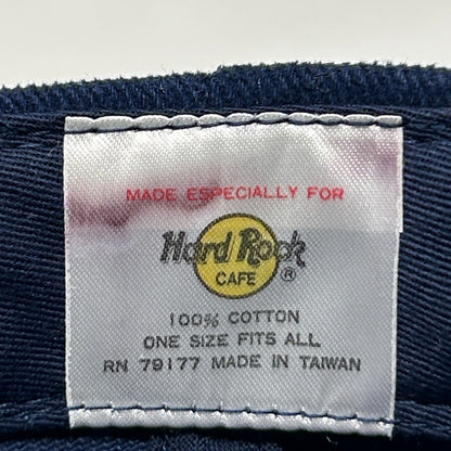 Vintage 90s Hard Rock Cafe Las Vegas Hat Baseball Cap 6 Panel Strapback Blue