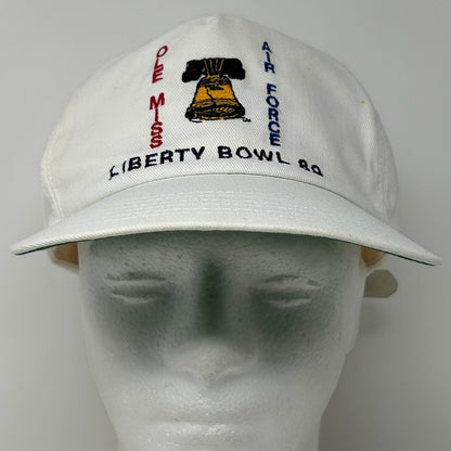 Vintage 1989 Liberty Bowl Ole Miss Rebels Hat Baseball Cap NCAA Strapback White