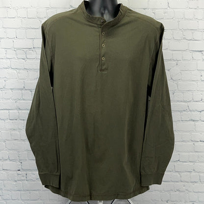 Roundtree & Yorke Henley T Shirt Long Sleeve Weathered Green Mens LT Large Tall