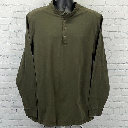 Roundtree & Yorke Henley T Shirt Long Sleeve Weathered Green Mens LT Large Tall