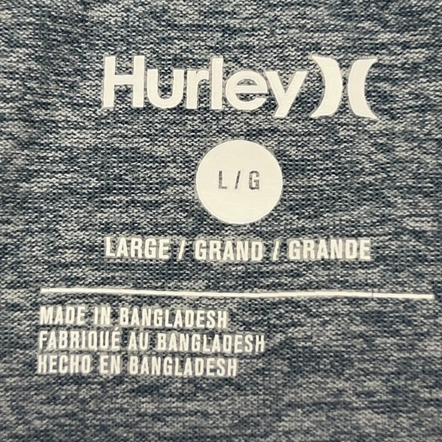 Hurley One & Only Icon Polo Shirt Mens L Large Blue Gray Short Sleeve Stretch