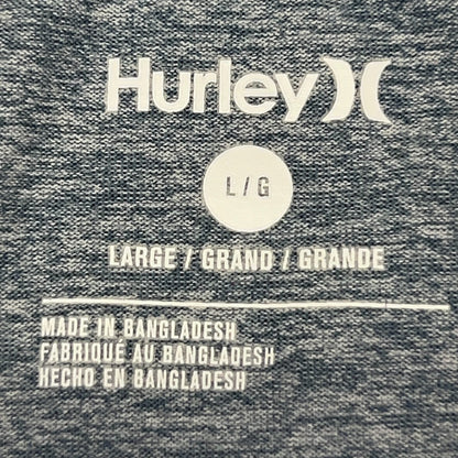 Hurley One & Only Icon Polo Shirt Mens L Large Blue Gray Short Sleeve Stretch