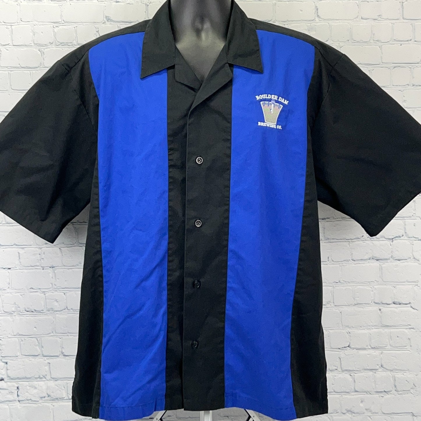 Boulder Dam Brewing Co Bowling Shirt Beer Brewery Button Front Black XL X-Large