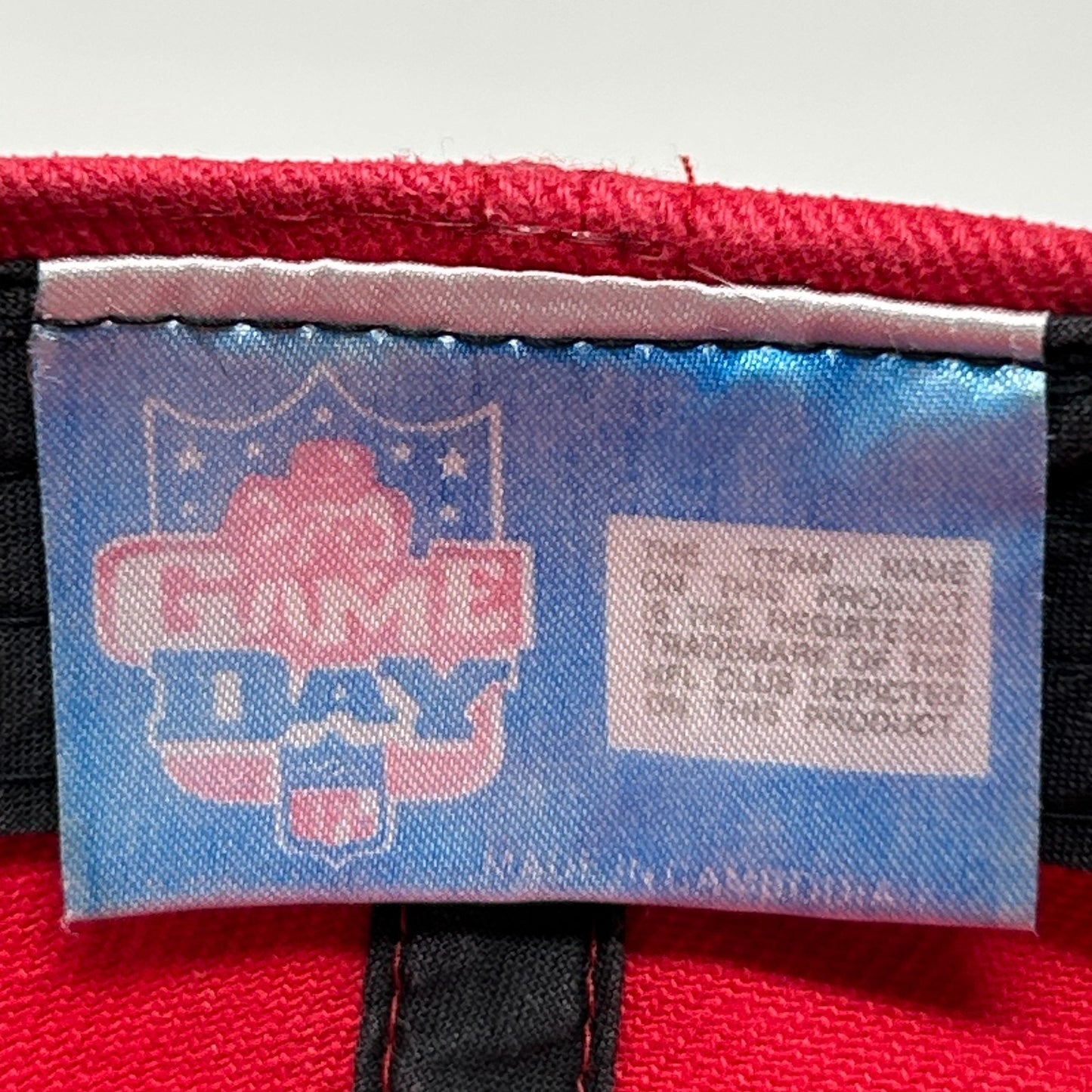 Vintage 90s Tampa Bay Buccaneers Hat Cap Red Bleach Spotted Tie Dye Strapback