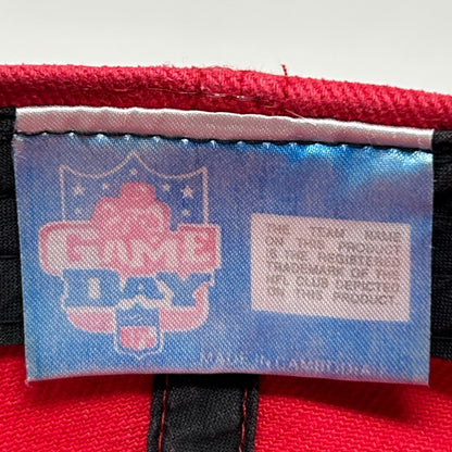 Vintage 90s Tampa Bay Buccaneers Hat Cap Red Bleach Spotted Tie Dye Strapback