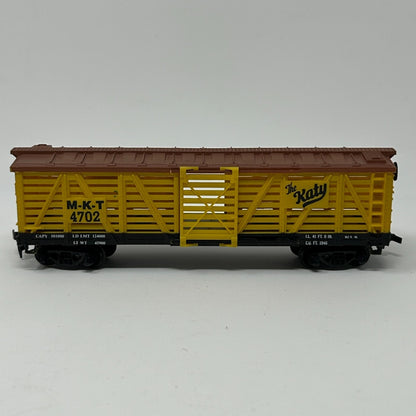 MKT The Katy HO Gauge Livestock Cattle Car Scale Model Train Life Like Yellow