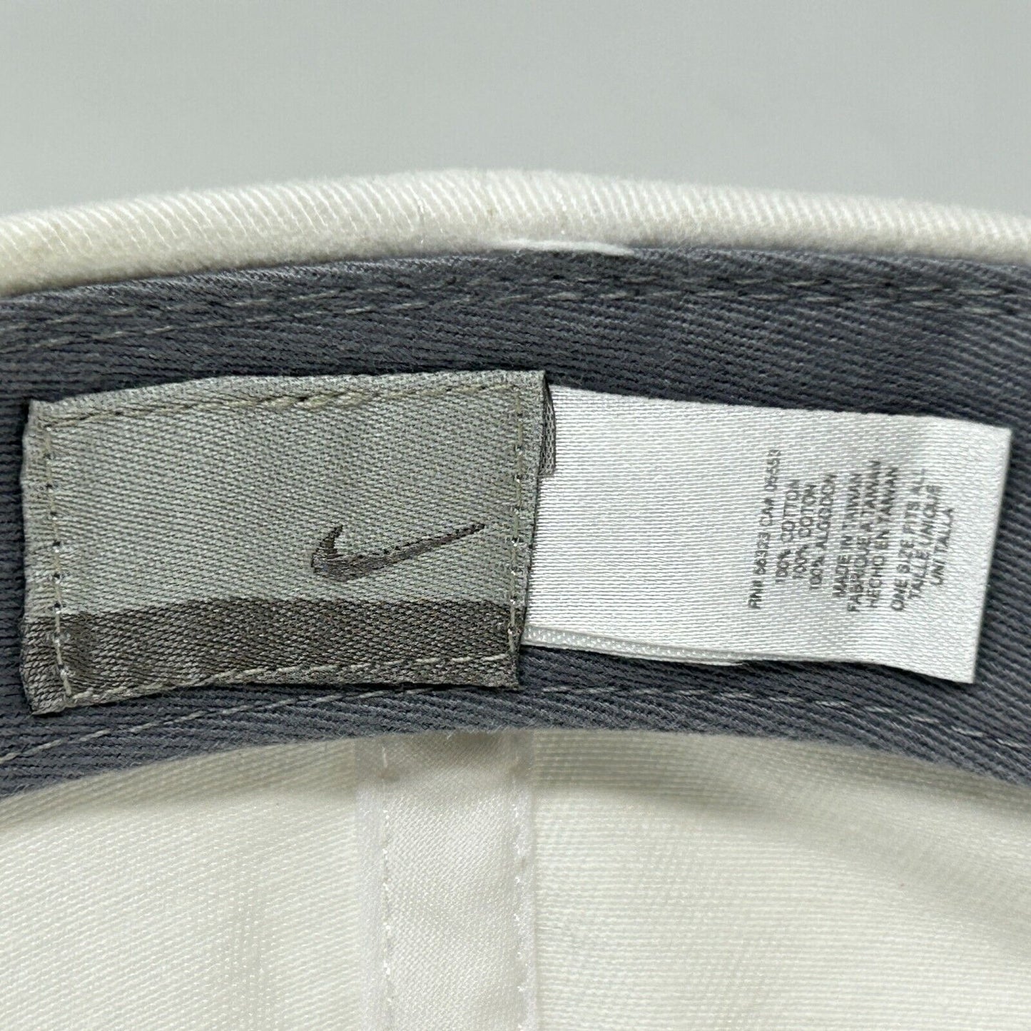 Nike Swoosh Logo Baseball Hat Cap Strapback Six Panel White