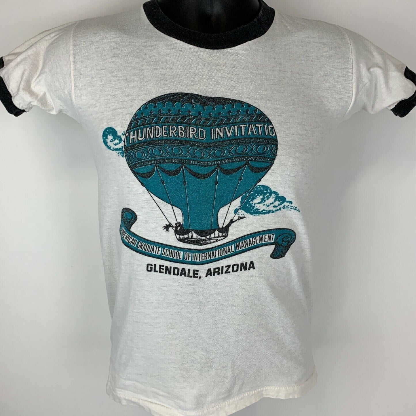 Camiseta vintage de los años 70 y 80 con la carrera de globos aerostáticos Thunderbird, talla XS, Glendale, Arizona