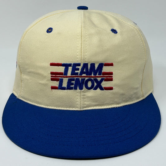 Vintage 90s Team LENOX Tools Hat Baseball Cap Beige Strapback Made In USA
