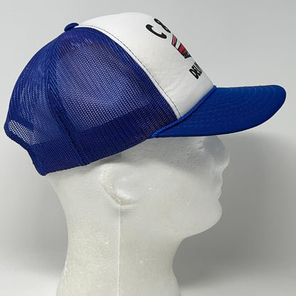 Vintage 80s C&M Delivery Trucker Hat Baseball Cap Trucking Mesh Snapback Blue