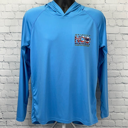NCIS Hawaii Construction Film Crew Hooded T Shirt M Medium Blue Hoodie TV Show