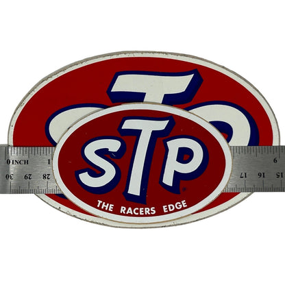 Lot of 2 STP Oil Vintage 60s 70s Stickers Auto Racing Motorsports Indy 500 6"