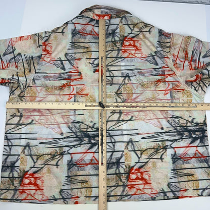 Fashion Nova Men Tag Me Cuban Hawaiian Camp Shirt 3XL XXXL Beige Button Front