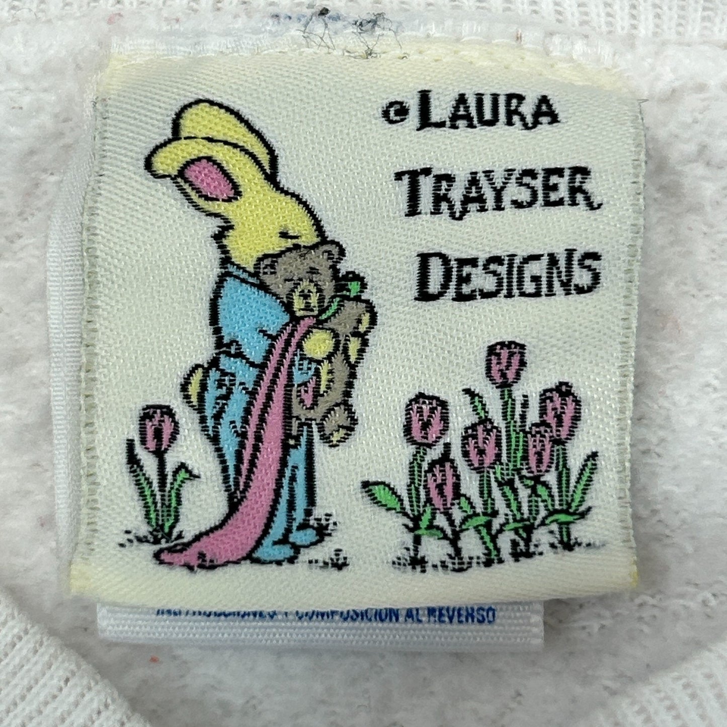 Vintage 90s Christmas Is Love Sweatshirt Laura Trayser USA White Unisex M Medium