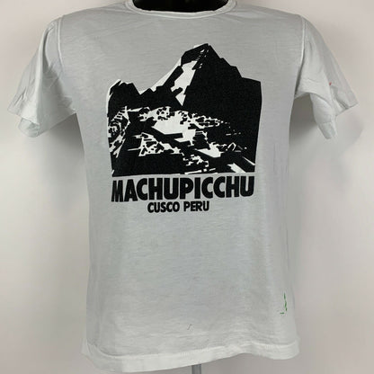 Machu Picchu Vintage 80s T Shirt Small Cusco Peru Machupicchu Inca Tee Mens Blue