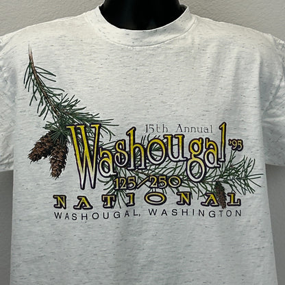 Vintage Washougal National T Shirt Mens L Large Gray MX Motocross Jeremy McGrath