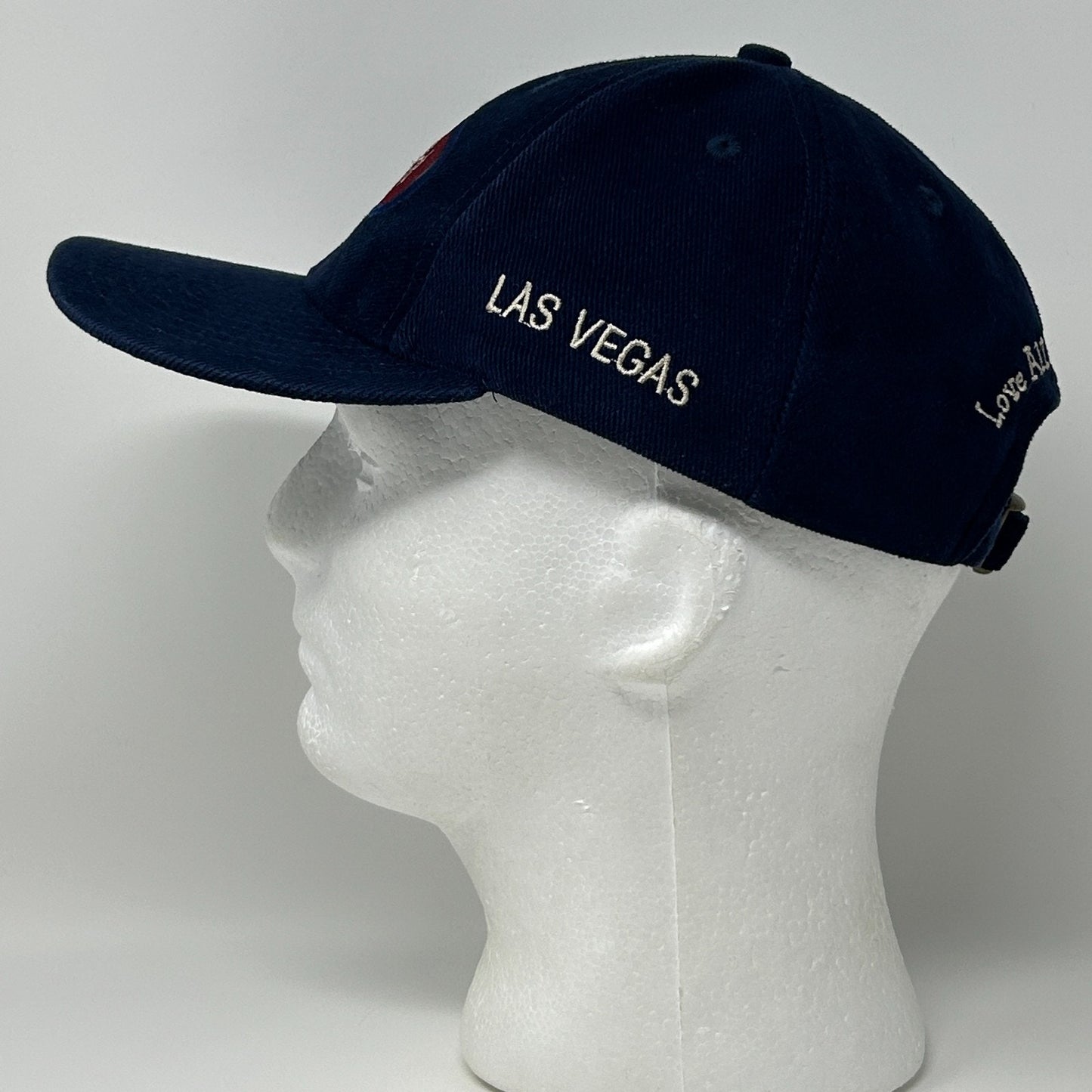 Vintage 90s Hard Rock Cafe Las Vegas Hat Baseball Cap 6 Panel Strapback Blue