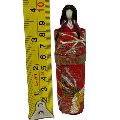 Vintage Japanese Fabric Kokeshi Doll Handmade Folk Art