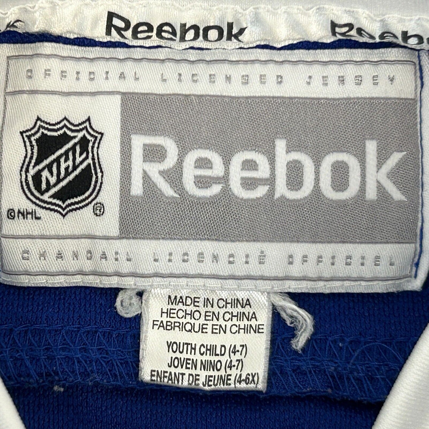 Toronto Maple Leafs Youth Jersey Shirt Small 4-7 NHL Hockey Reebok Kids Blue