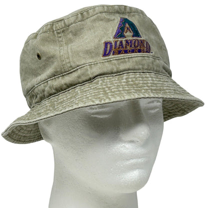 Sombrero de pescador de los Arizona Diamondbacks, sombrero de pescador, sombrero de pescador, sombrero de pescador beige tostado, béisbol de los Dbacks